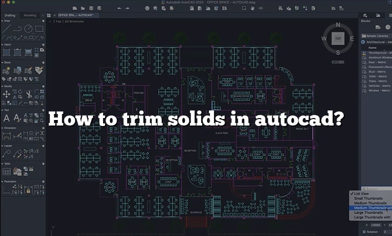 How to trim solids in autocad?