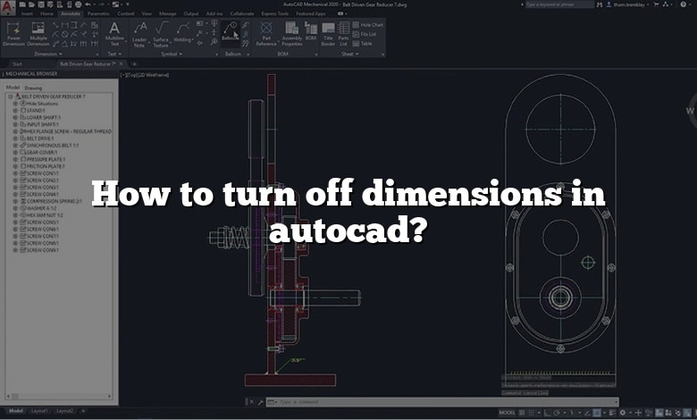 How to turn off dimensions in autocad?