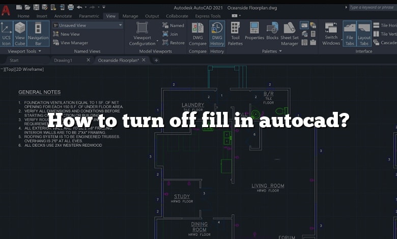 How to turn off fill in autocad?