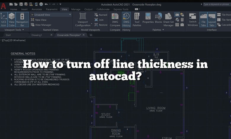 How to turn off line thickness in autocad?