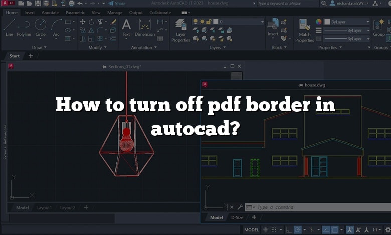 How to turn off pdf border in autocad?