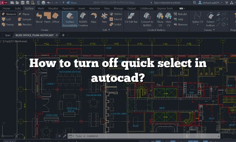 How to turn off quick select in autocad?