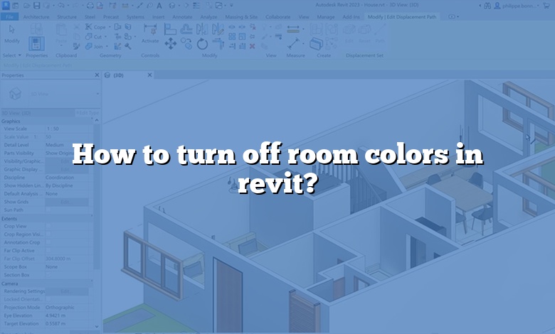 How to turn off room colors in revit?