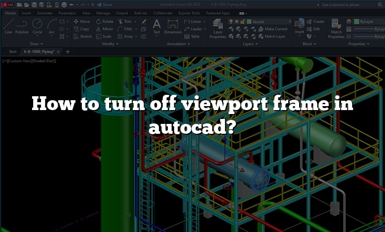 How to turn off viewport frame in autocad?