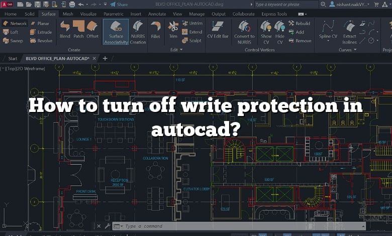 How to turn off write protection in autocad?
