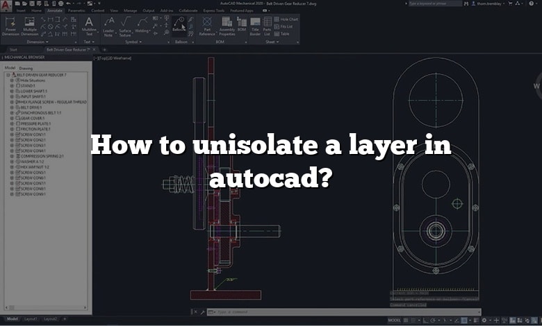 How to unisolate a layer in autocad?