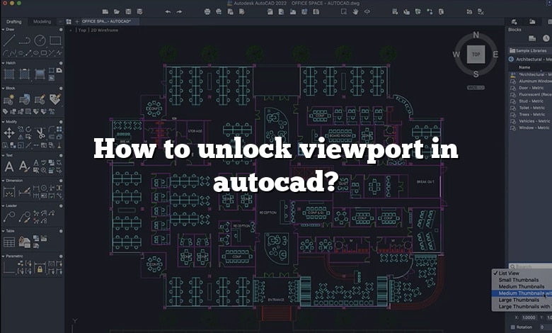 How to unlock viewport in autocad?