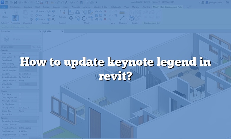 How to update keynote legend in revit?
