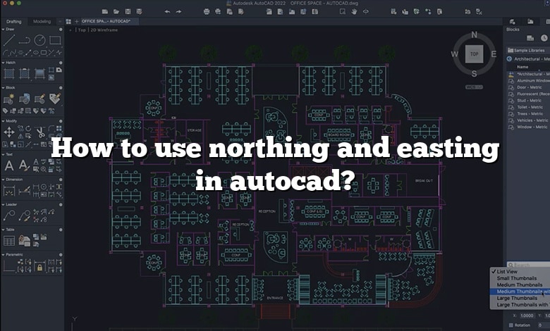 How to use northing and easting in autocad?