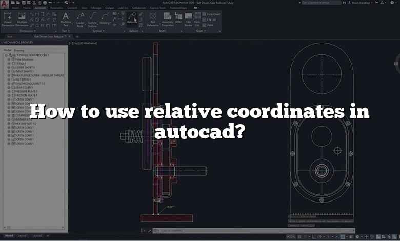How to use relative coordinates in autocad?