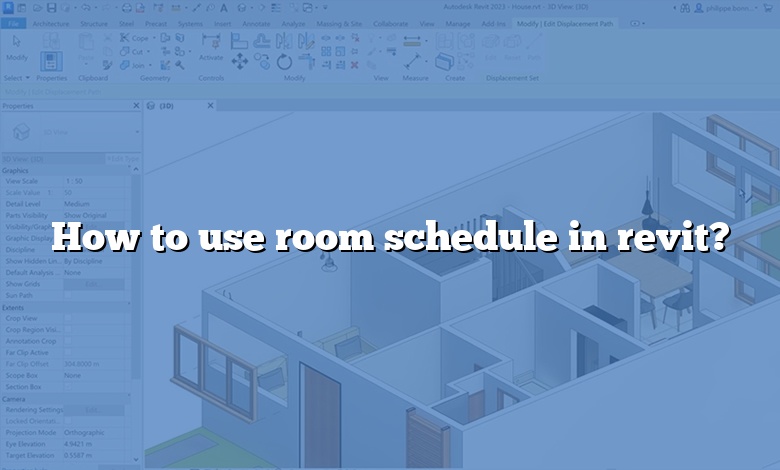 How to use room schedule in revit?