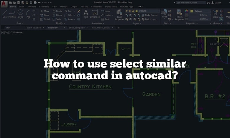 How to use select similar command in autocad?