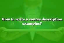 How to write a course description examples?