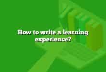 How to write a learning experience?