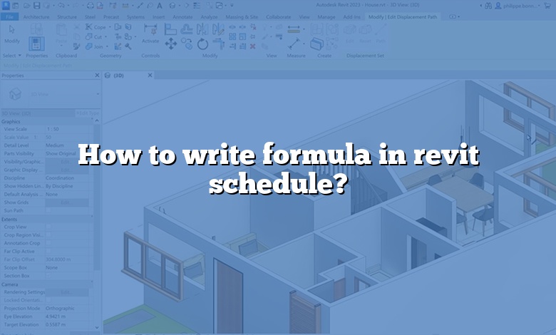 How to write formula in revit schedule?