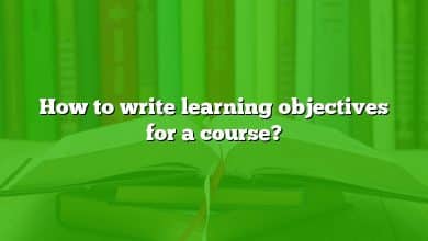 How to write learning objectives for a course?
