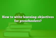 How to write learning objectives for preschoolers?