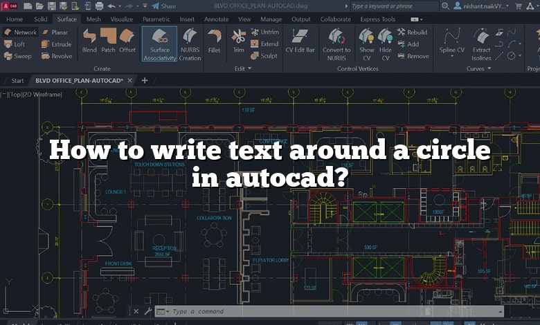 How to write text around a circle in autocad?