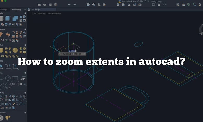 How to zoom extents in autocad?