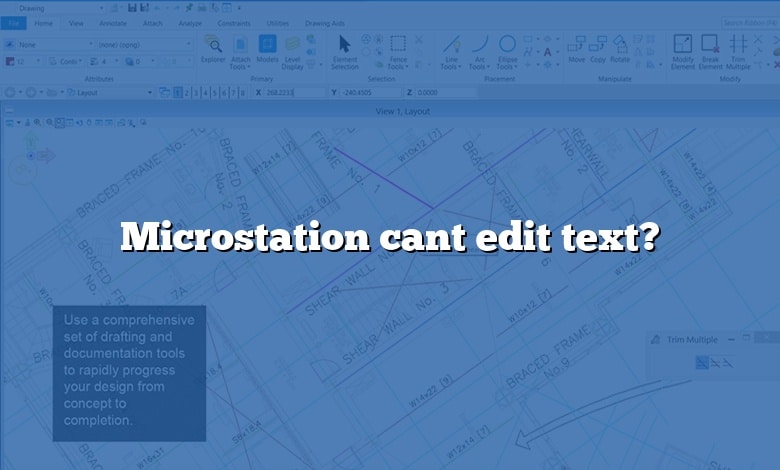 Microstation cant edit text?