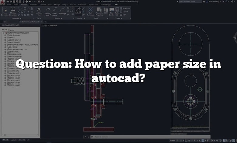 Question: How to add paper size in autocad?