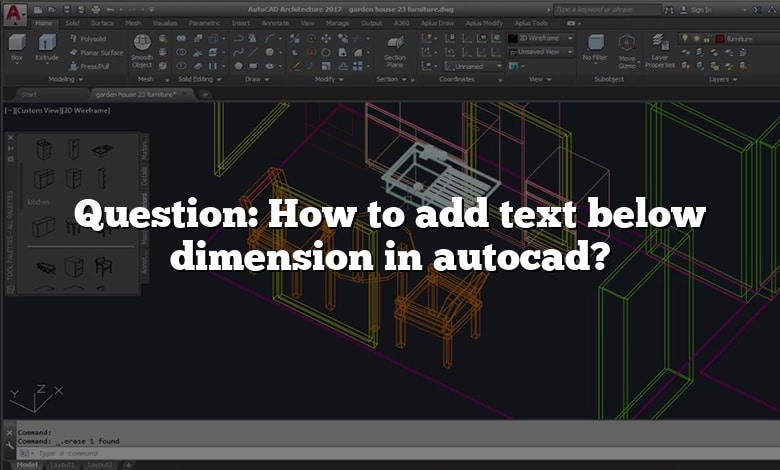 Question: How to add text below dimension in autocad?