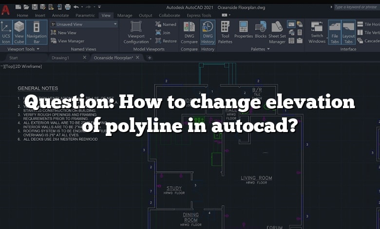 Question: How to change elevation of polyline in autocad?