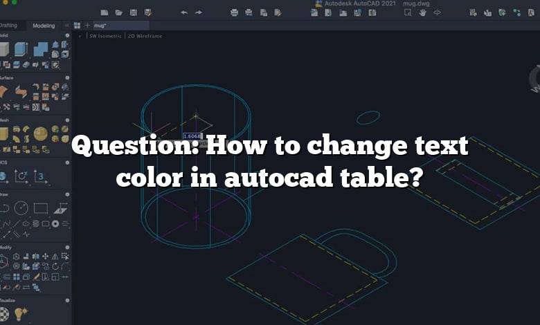 Question: How to change text color in autocad table?