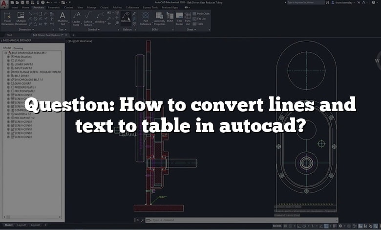 Question: How to convert lines and text to table in autocad?