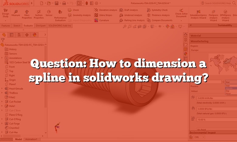 Question: How to dimension a spline in solidworks drawing?