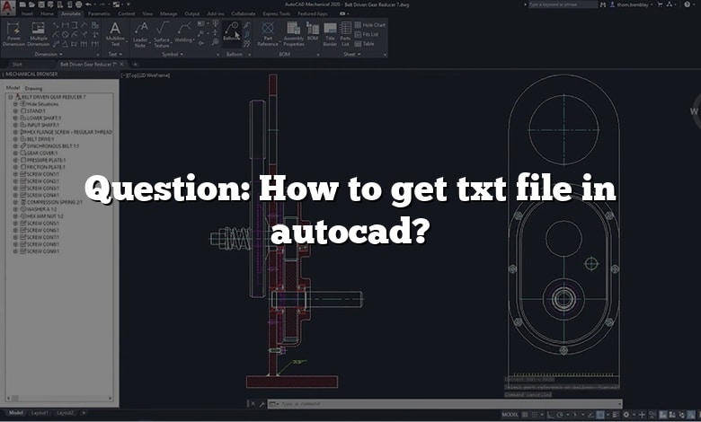 Question: How to get txt file in autocad?