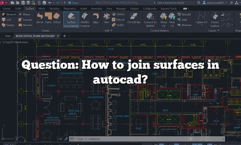 Question: How to join surfaces in autocad?