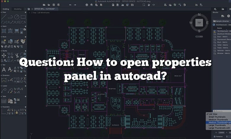 Question: How to open properties panel in autocad?