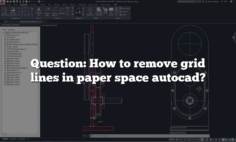 Question: How to remove grid lines in paper space autocad?