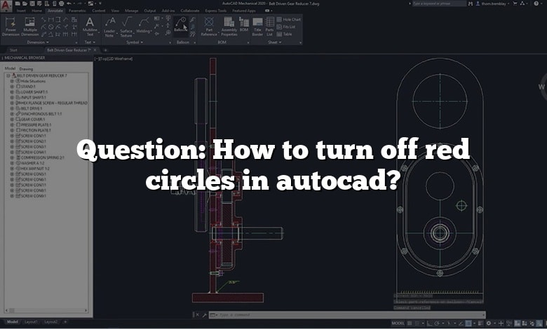 Question: How to turn off red circles in autocad?