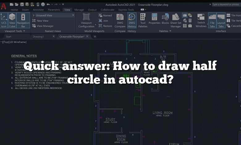 Quick answer: How to draw half circle in autocad?