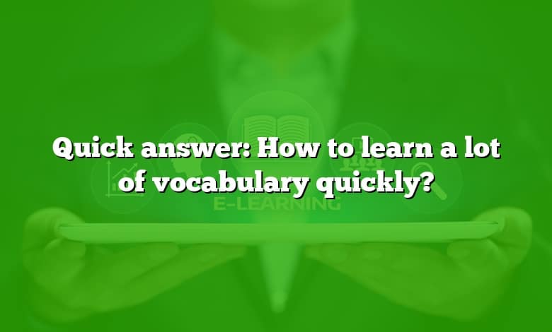 Quick answer: How to learn a lot of vocabulary quickly?