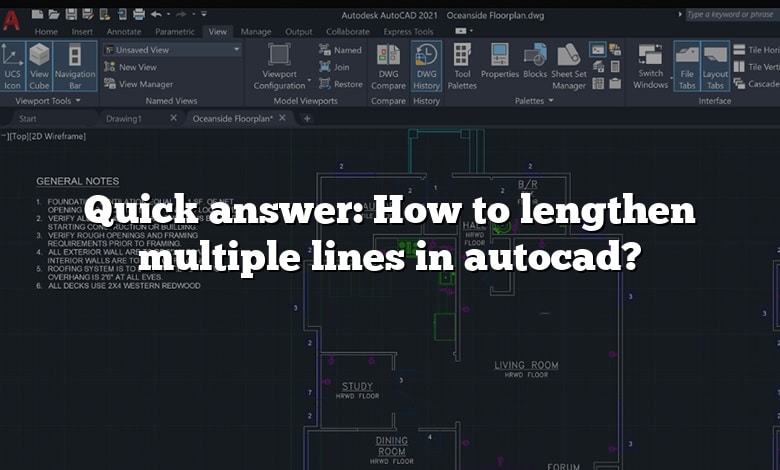 Quick answer: How to lengthen multiple lines in autocad?
