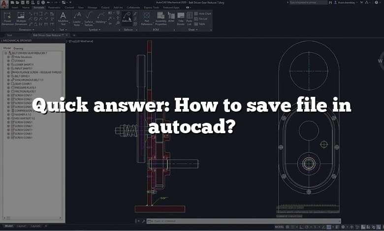 Quick answer: How to save file in autocad?