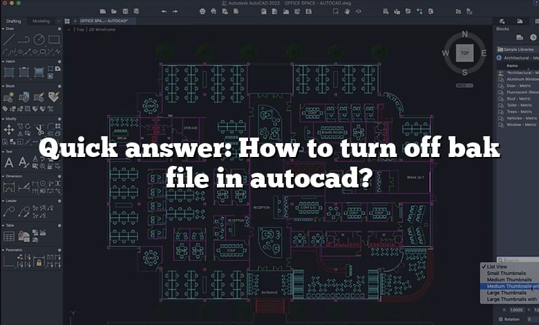Quick answer: How to turn off bak file in autocad?