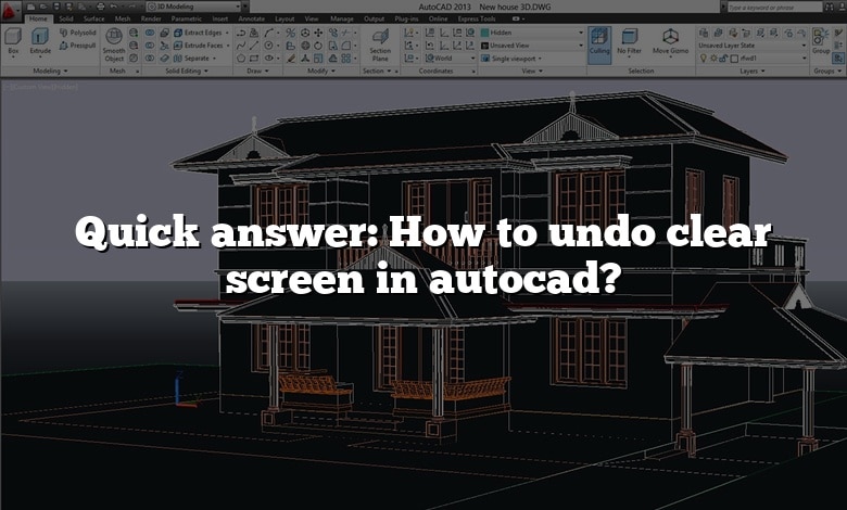 Quick answer: How to undo clear screen in autocad?