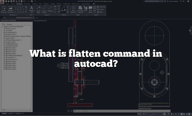 What is flatten command in autocad?
