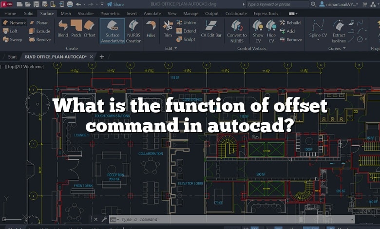 What is the function of offset command in autocad?