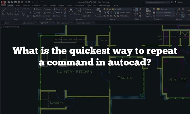 What is the quickest way to repeat a command in autocad?