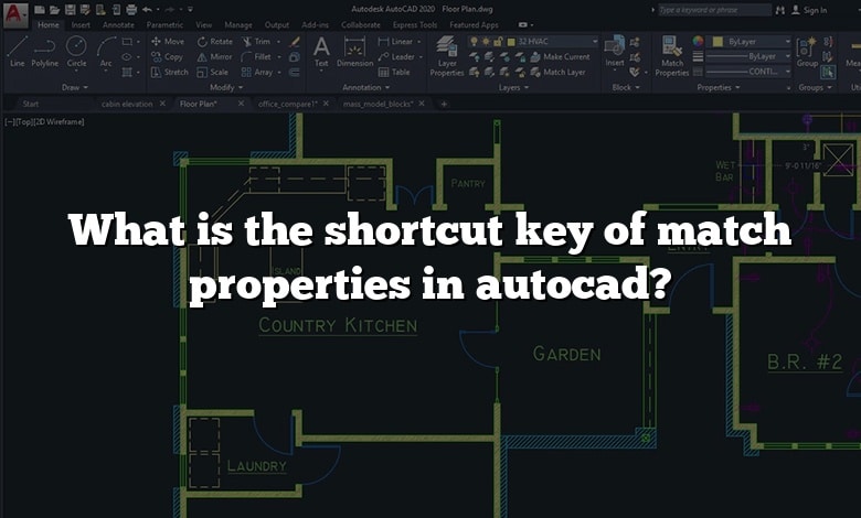What is the shortcut key of match properties in autocad?