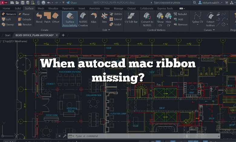 When autocad mac ribbon missing?