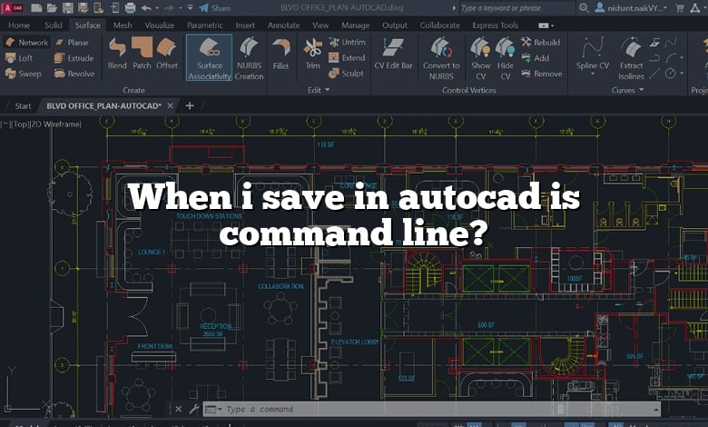 When i save in autocad is command line?
