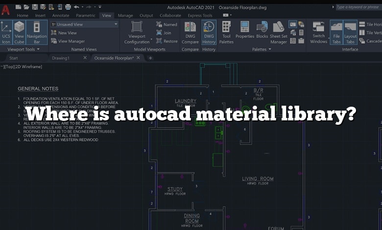Where is autocad material library?