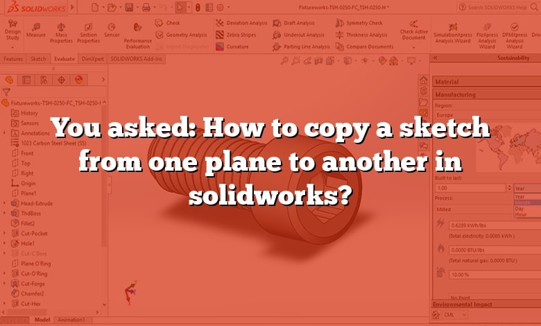 You asked: How to copy a sketch from one plane to another in solidworks?