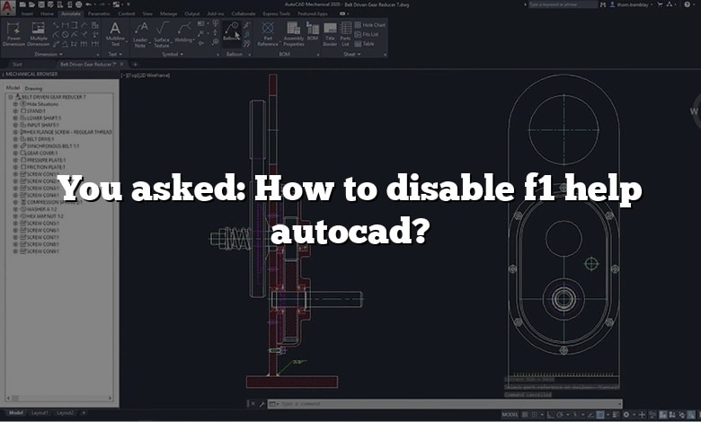 You asked: How to disable f1 help autocad?